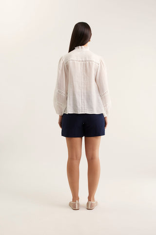 Paris Ramie Blouse In Ivory