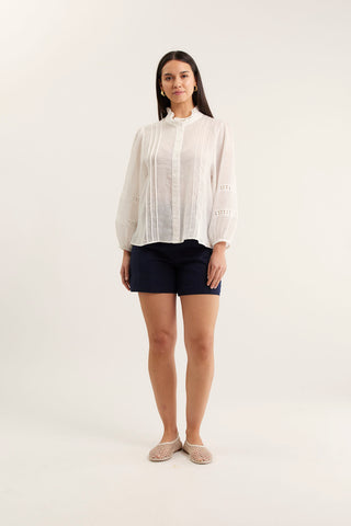 Paris Ramie Blouse In Ivory