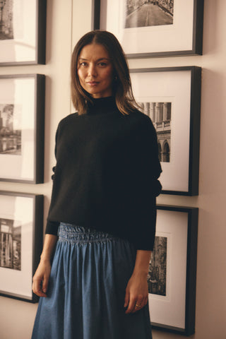 Bebe Cashmere Polo In Black