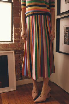 Avenue Lurex Skirt In Rainbow