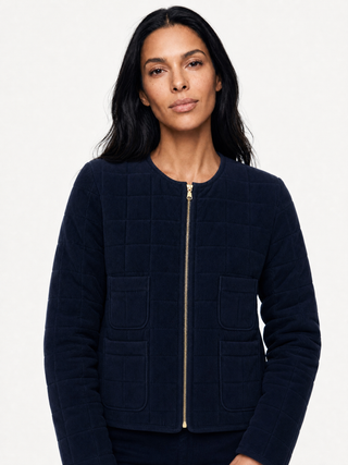 AGNES JACKET IN  NAVY CORDUROY