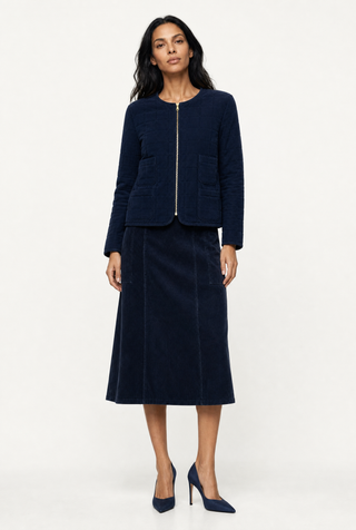 AGNES JACKET IN  NAVY CORDUROY