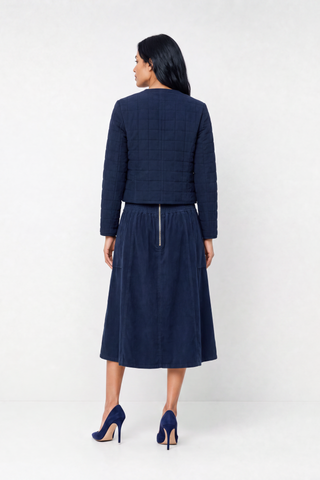 Abbey Skirt In Corduroy Navy
