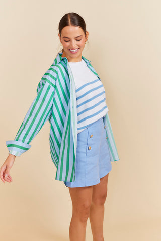 Mix-It-Up Poplin Shirt in Blue Parasol Stripe