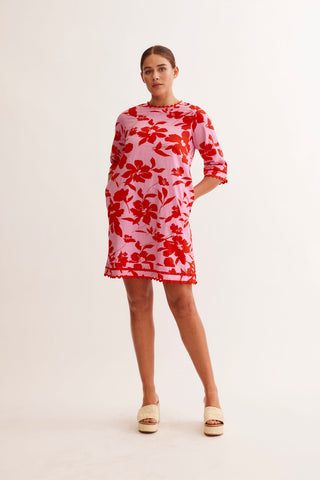 Claire Cotton Dress in Hibiscus Angelica Print