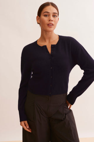 Sophia Cashmere Cardi in Navy