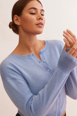 Sophia Cashmere Cardi In Azure