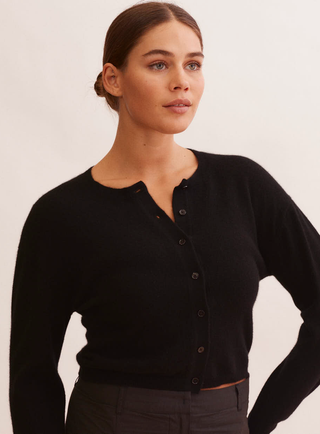 Sophia Cashmere Cardi in Black