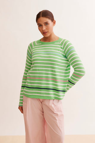 Callen Cotton Knit Sweater in Apple