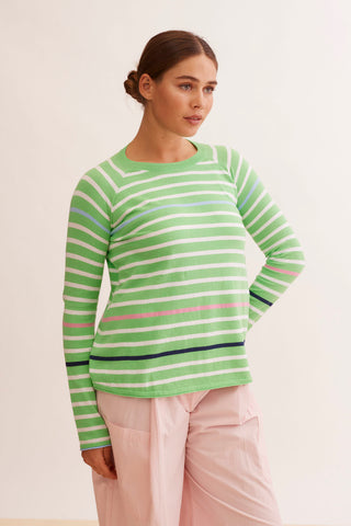 Callen Cotton Knit Sweater in Apple