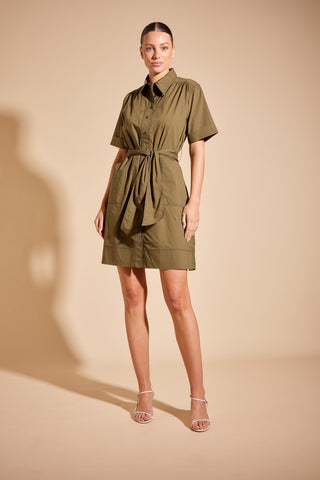 Odyssey Poplin Dress in Olive