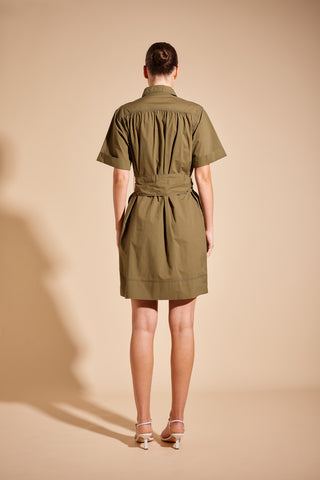 Odyssey Poplin Dress in Olive