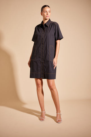 Odyssey Poplin Dress in Black