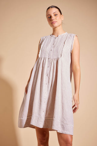 Amelie Linen Dress in String