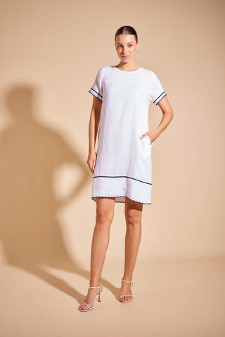 Odette Linen Dress in White