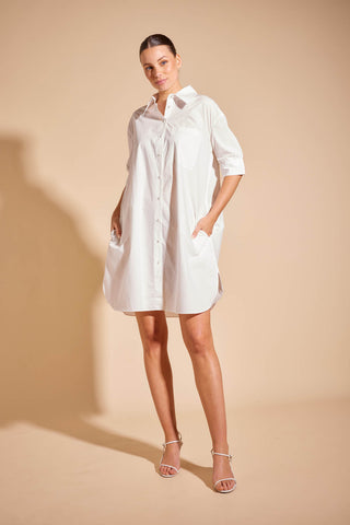 Vienne Pima Cotton Dress in White