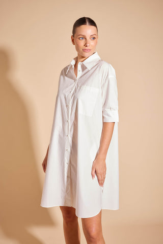 Vienne Pima Cotton Dress in White