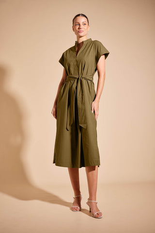Aviva Pima Cotton Dress in Olive