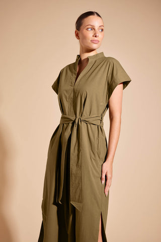 Aviva Pima Cotton Dress in Olive