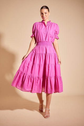 Amaretti Stripe Voile Skirt in Pink