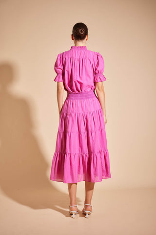 Amaretti Stripe Voile Skirt in Pink