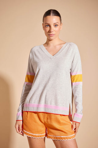 Penny Cotton Sweater in Marle Grey