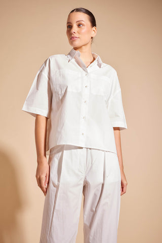 Poppy Pima Cotton Shirt in White