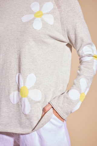 Posy Cotton Sweater in Marle Grey