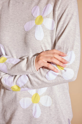 Posy Cotton Sweater in Marle Grey