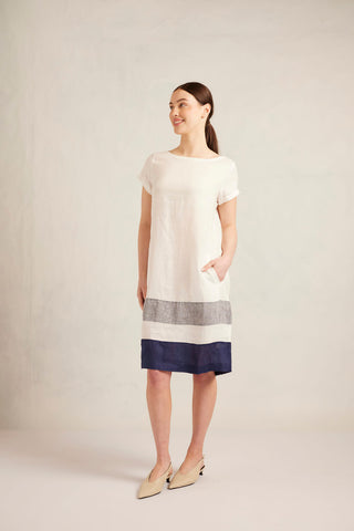 Connie Linen Dress in Ivory