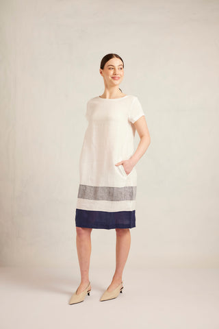 Connie Linen Dress in Ivory