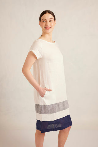 Connie Linen Dress in Ivory