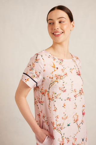 Connie Linen Dress in Petal Blossom