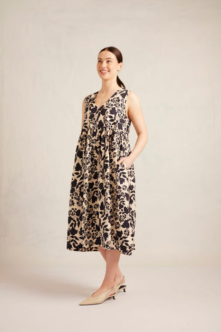 Summer Cotton Dress in Indigo Wallflower