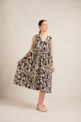 Summer Cotton Dress in Indigo Wallflower