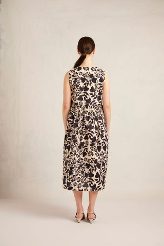 Summer Cotton Dress in Indigo Wallflower