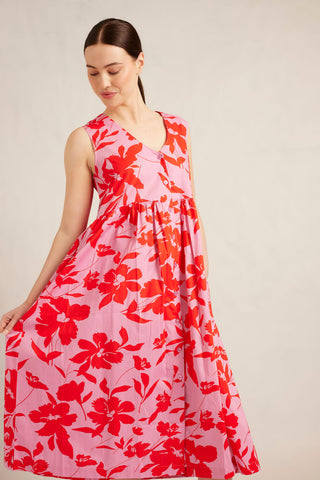 Summer Cotton Dress in Hibiscus Angelica Print