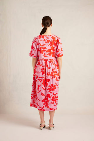 Sorrento Cotton Dress in Hibiscus Angelica Print