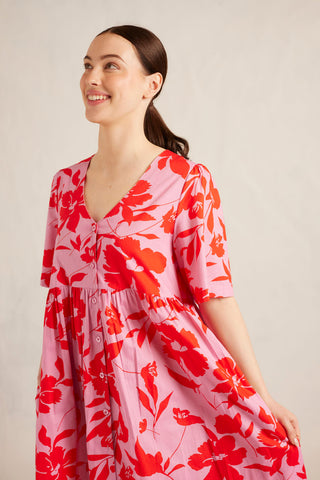 Sorrento Cotton Dress in Hibiscus Angelica Print