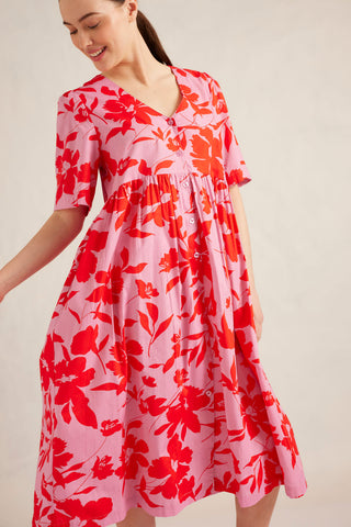 Sorrento Cotton Dress in Hibiscus Angelica Print