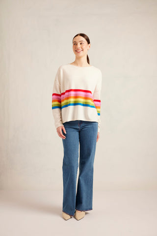 Sally Merino Cashmere Sweater in Ivory