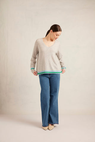 Ava Merino Cashmere Sweater in Grey