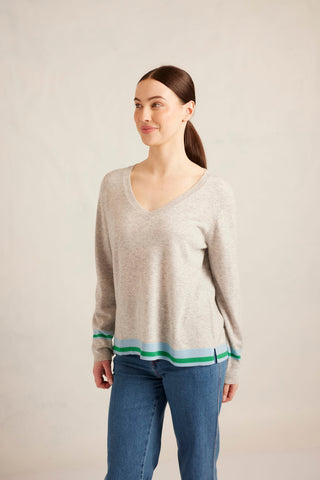 Ava Merino Cashmere Sweater in Grey