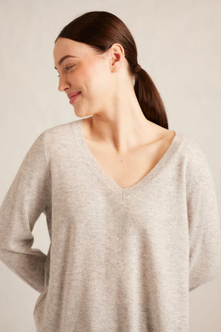 Ava Merino Cashmere Sweater in Grey