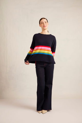 Sally Merino Cashmere Sweater in Officer Navy