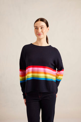 Sally Merino Cashmere Sweater in Officer Navy