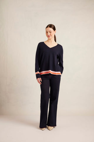 Ava Merino Cashmere Sweater in Officer Navy