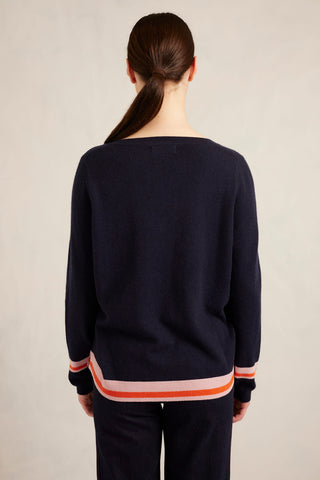 Ava Merino Cashmere Sweater in Officer Navy