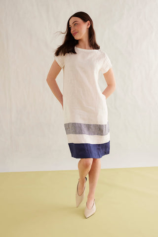 Connie Linen Dress in Ivory