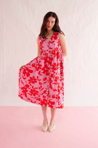 Summer Cotton Dress in Hibiscus Angelica Print